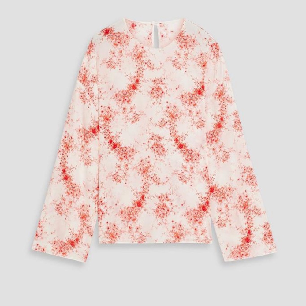 Valentino Red and Cream Floral Blouse